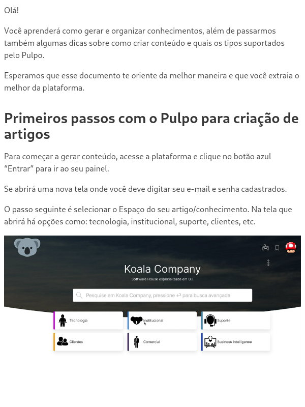 Como criar um artigo no Pulpo