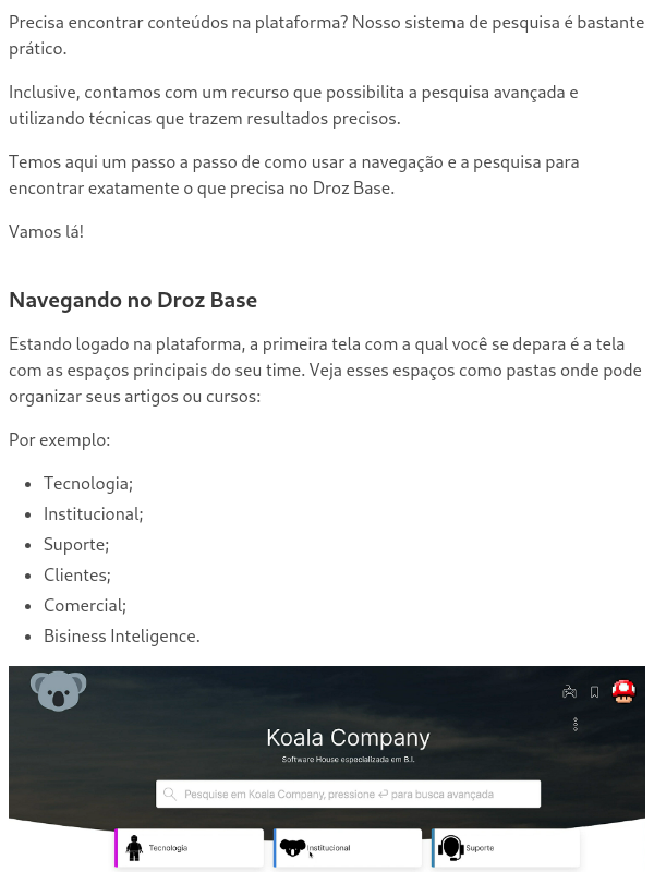 Como encontrar conteúdos utilizando a navegação e a pesquisa