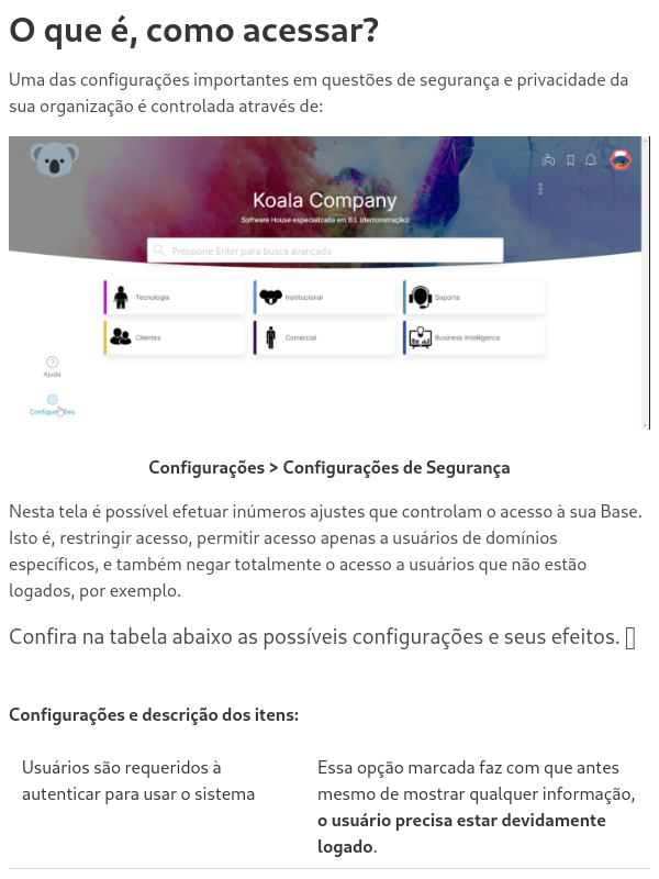 Configurações de Segurança