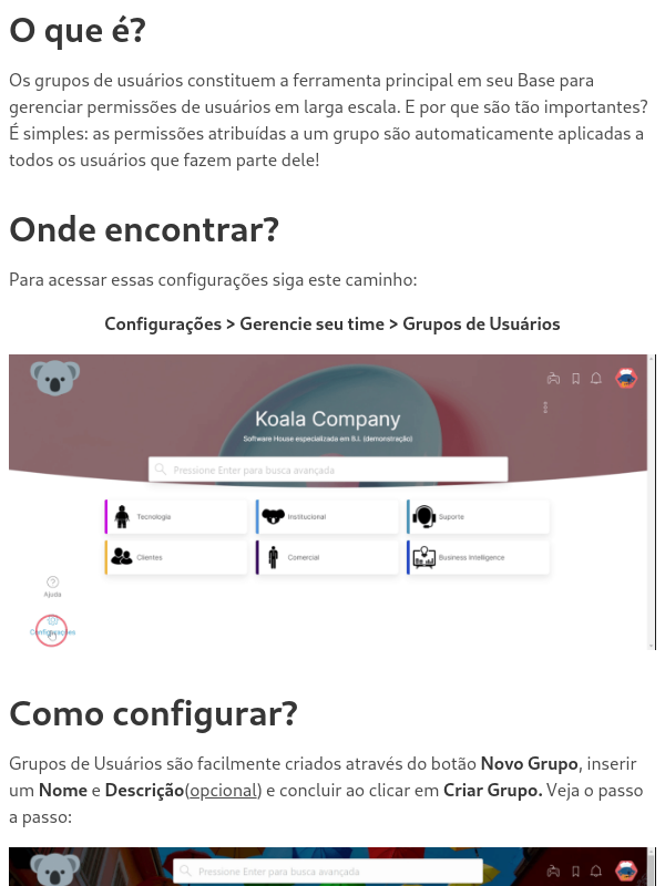 Grupos de Usuários