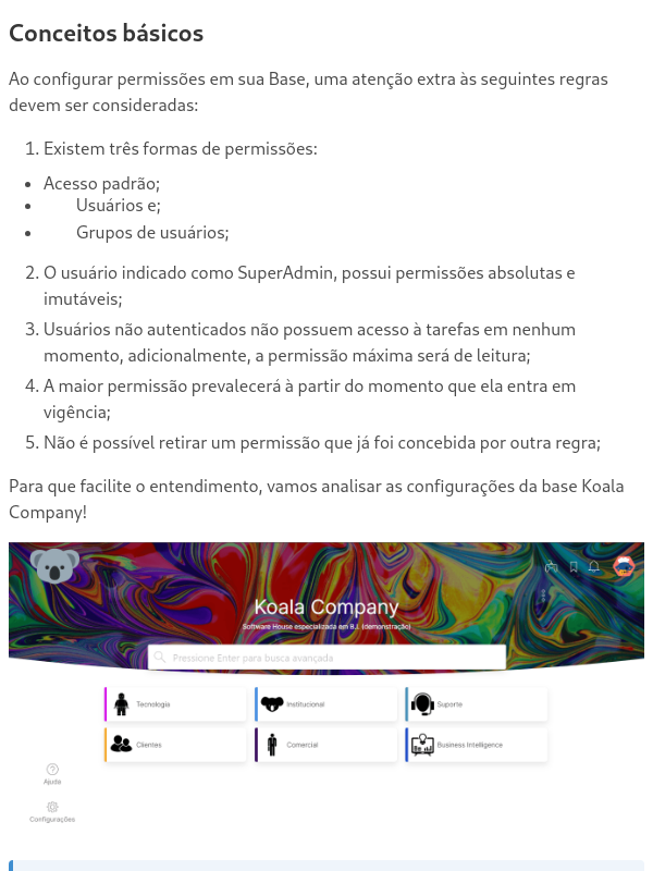 Permissões Padrão de Usuários